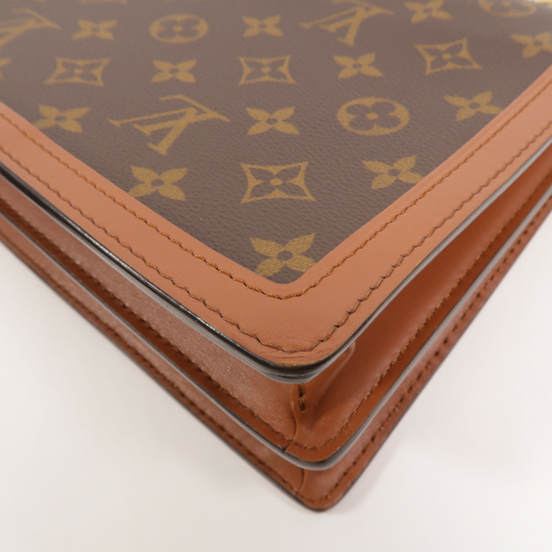 LOUIS VUITTON Monogram/Monogram Reverse Dauphine MM鏈帶手挽肩背兩用袋-13