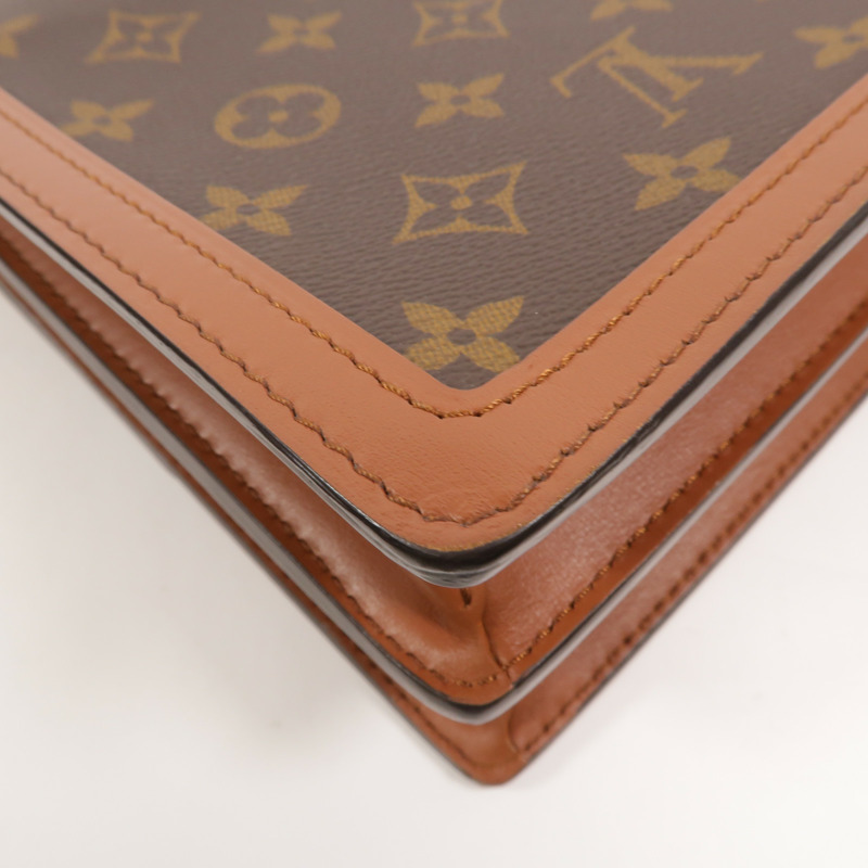 LOUIS VUITTON Monogram/Monogram Reverse Dauphine MM鏈帶手挽肩背兩用袋-14