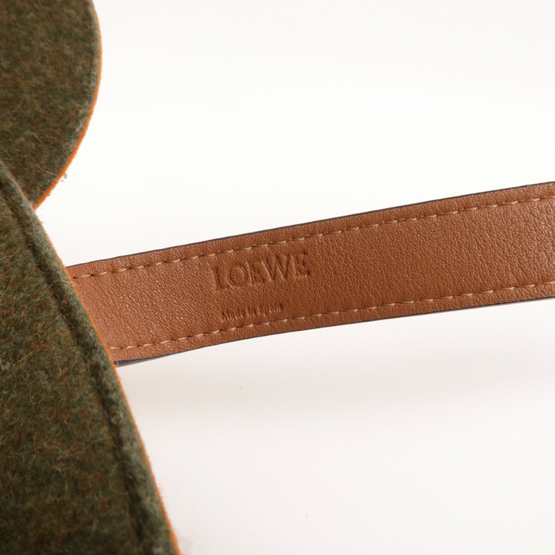 LOEWE Wool Felt/牛皮皮革Basket Small肩手挽袋-5