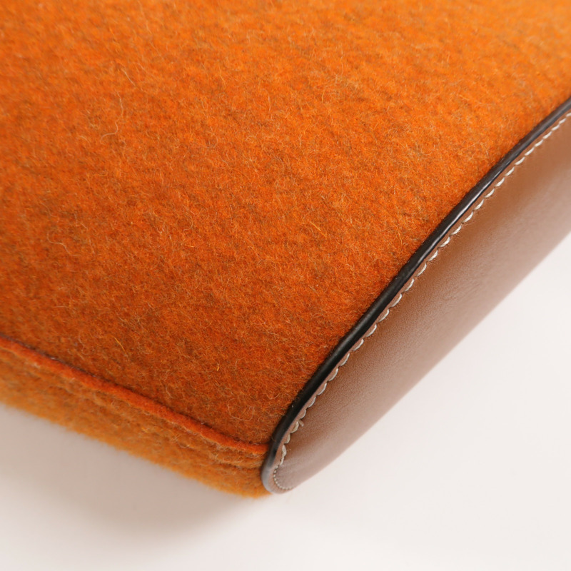 LOEWE Wool Felt/牛皮皮革Basket Small肩手挽袋-15
