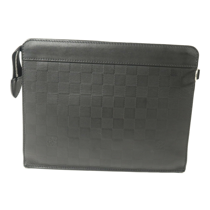 LOUIS VUITTON Damier Infini Stand Pouch銀扣手拿包-2