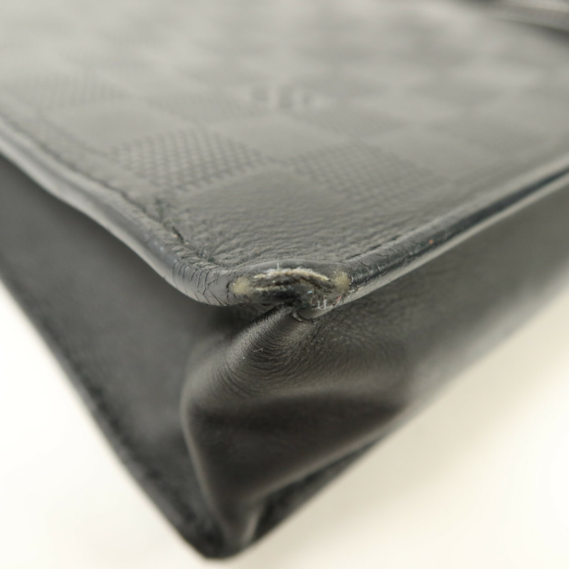 LOUIS VUITTON Damier Infini Stand Pouch銀扣手拿包-6