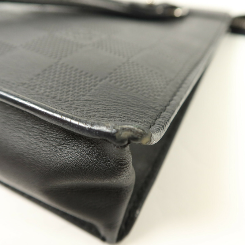 LOUIS VUITTON Damier Infini Stand Pouch銀扣手拿包-7