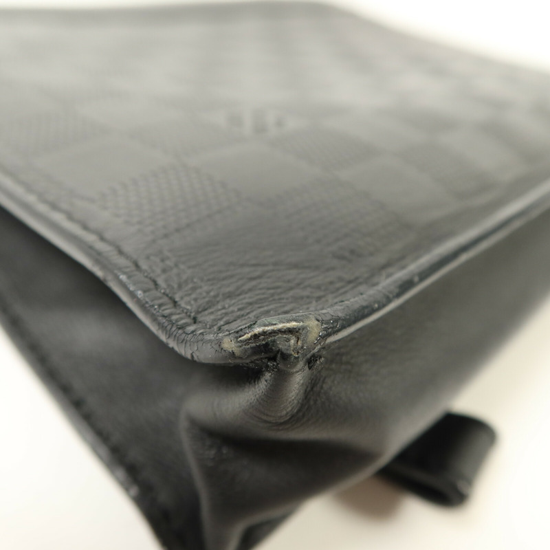 LOUIS VUITTON Damier Infini Stand Pouch銀扣手拿包-8