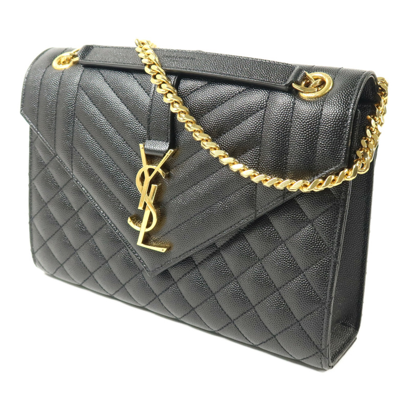 SAINT LAURENT 牛皮皮革Envelope Chain Bag鏈帶肩背袋-1