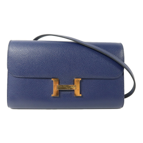 HERMES Epsom皮革Constance To Go肩背袋Bleu Saphir