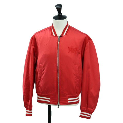 Christian Dior 飛行員夾克 Shawn Stussy 聯名款 尼龍 紅色 正品 175991SM