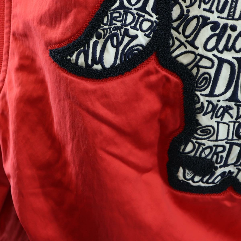 【日本直送】Christian Dior 飛行員夾克 Shawn Stussy 聯名款 尼龍 紅色 正品 175991SM-11