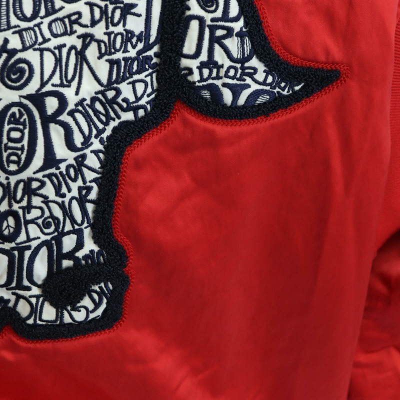 【日本直送】Christian Dior 飛行員夾克 Shawn Stussy 聯名款 尼龍 紅色 正品 175991SM-12