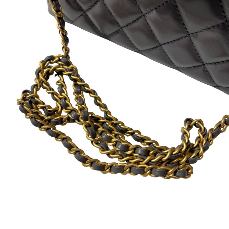 CHANEL KELLY Cross Body Bag Grey GHW-1