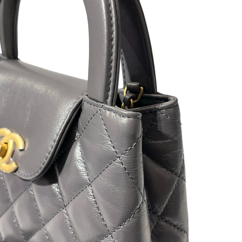 CHANEL KELLY Cross Body Bag Grey GHW-6