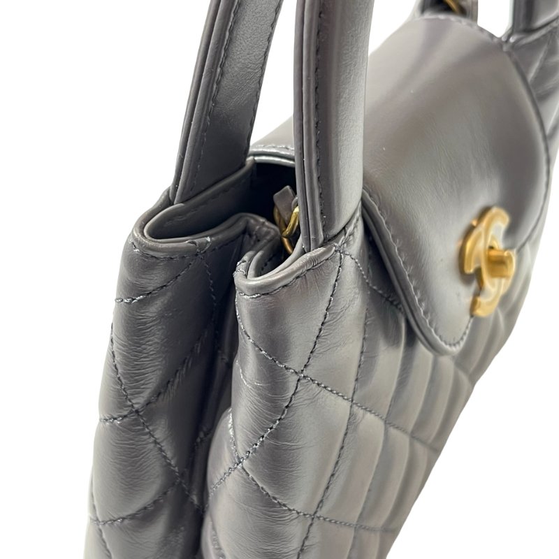 CHANEL KELLY Cross Body Bag Grey GHW-10