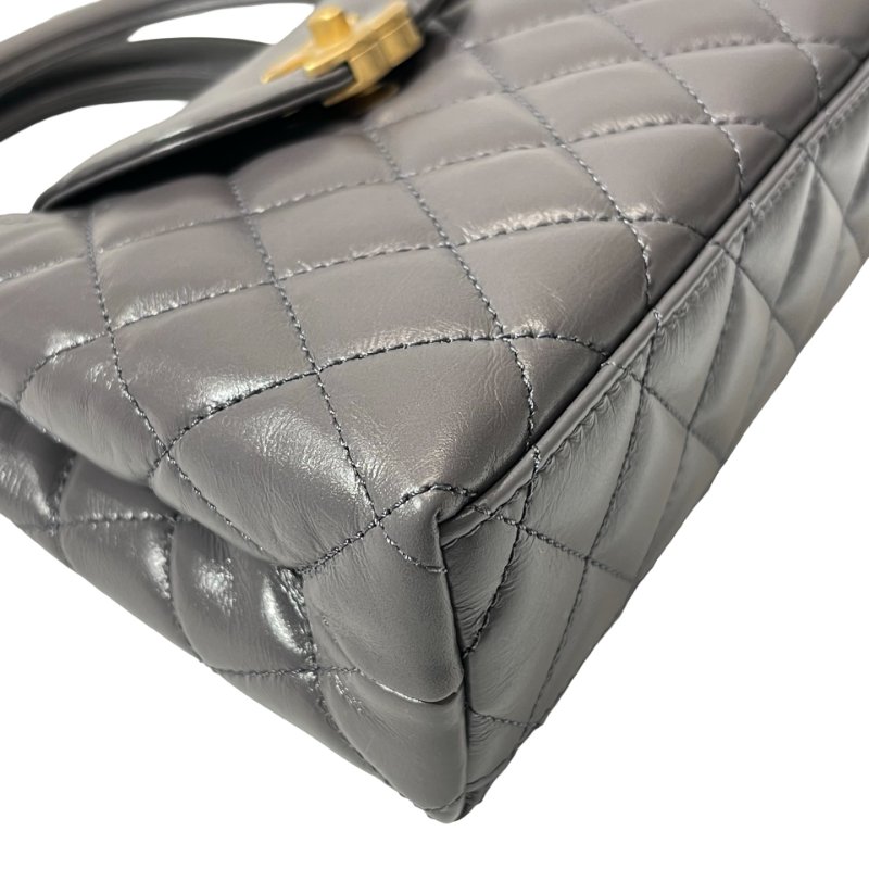 CHANEL KELLY Cross Body Bag Grey GHW-16