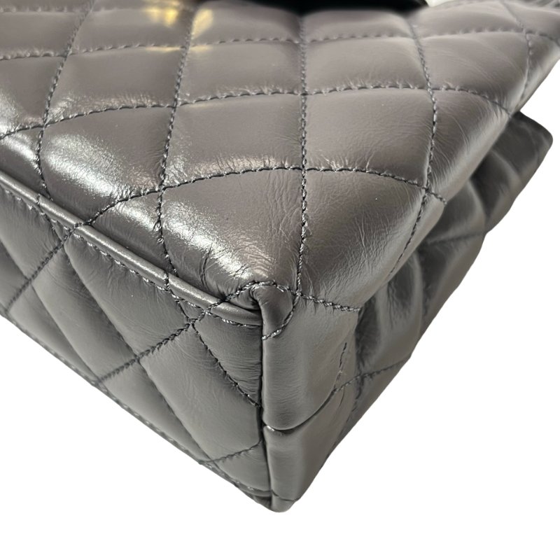 CHANEL KELLY Cross Body Bag Grey GHW-17