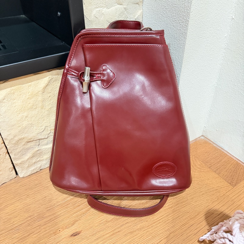Longchamp vintage 牛皮後背包-0