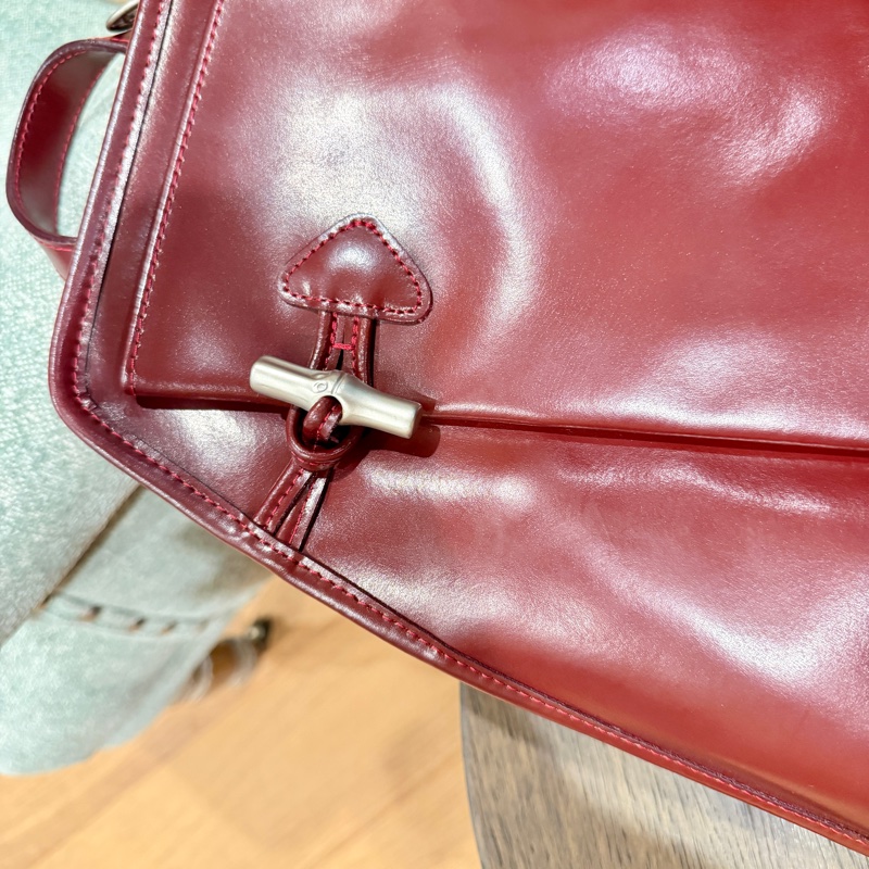 Longchamp vintage 牛皮後背包-4