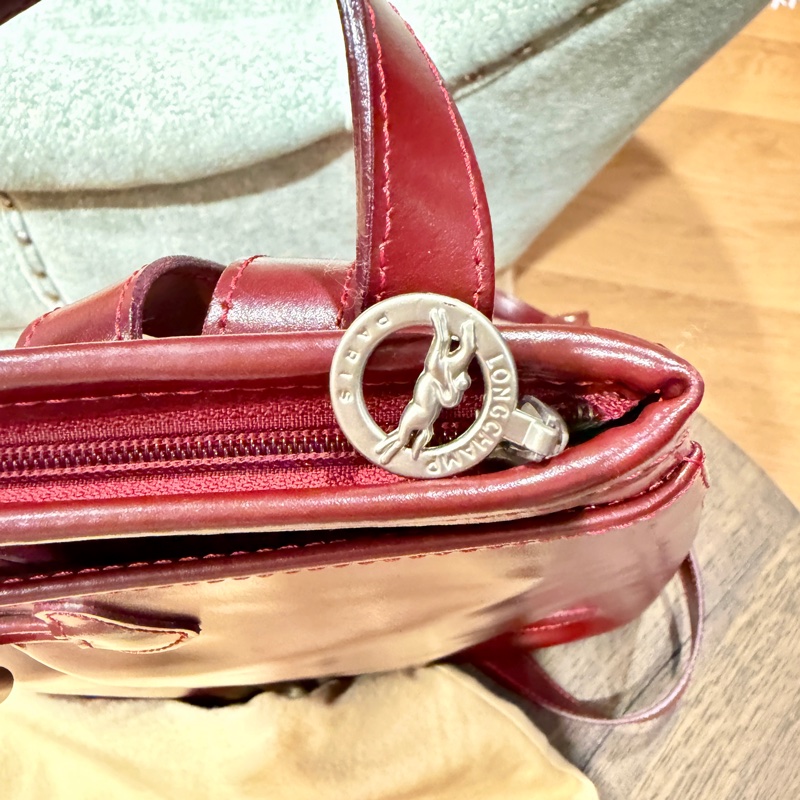 Longchamp vintage 牛皮後背包-5