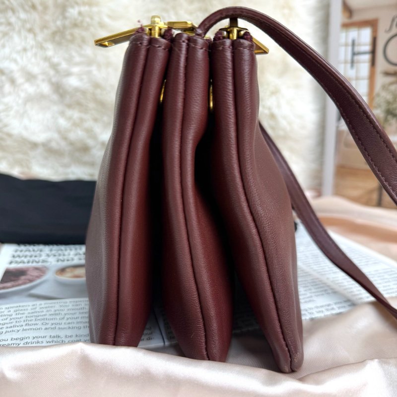 Celine TRIO光滑羊皮革手袋 羊皮拼牛皮-2