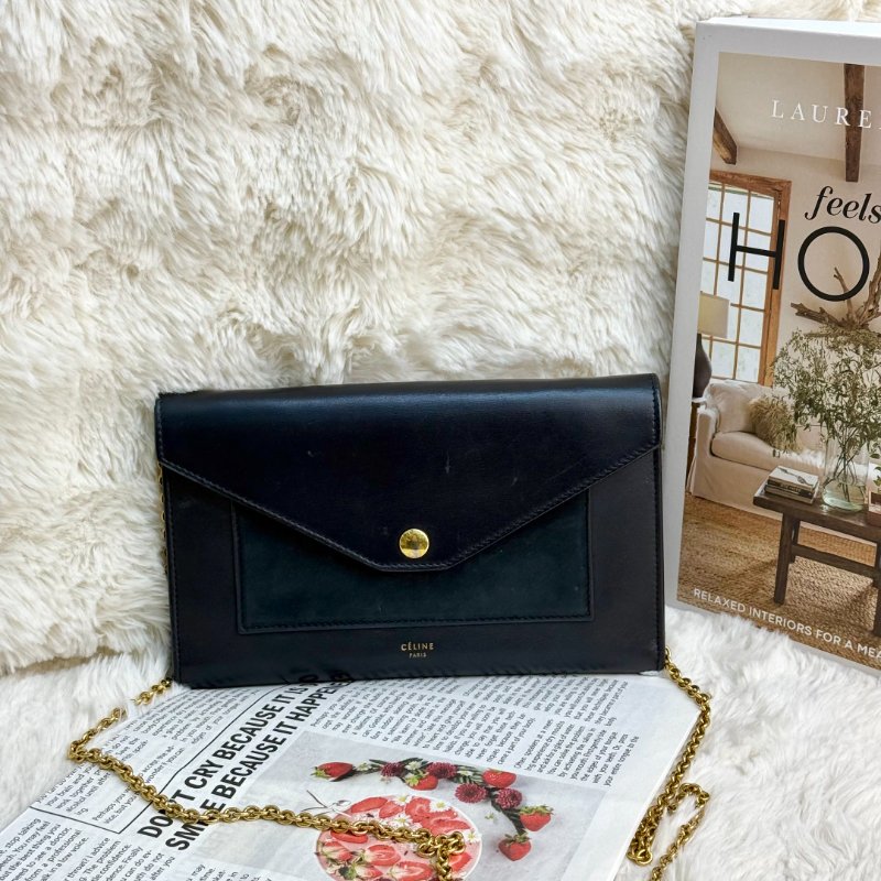Celine瑟琳Pocket woc鏈條信封包-0