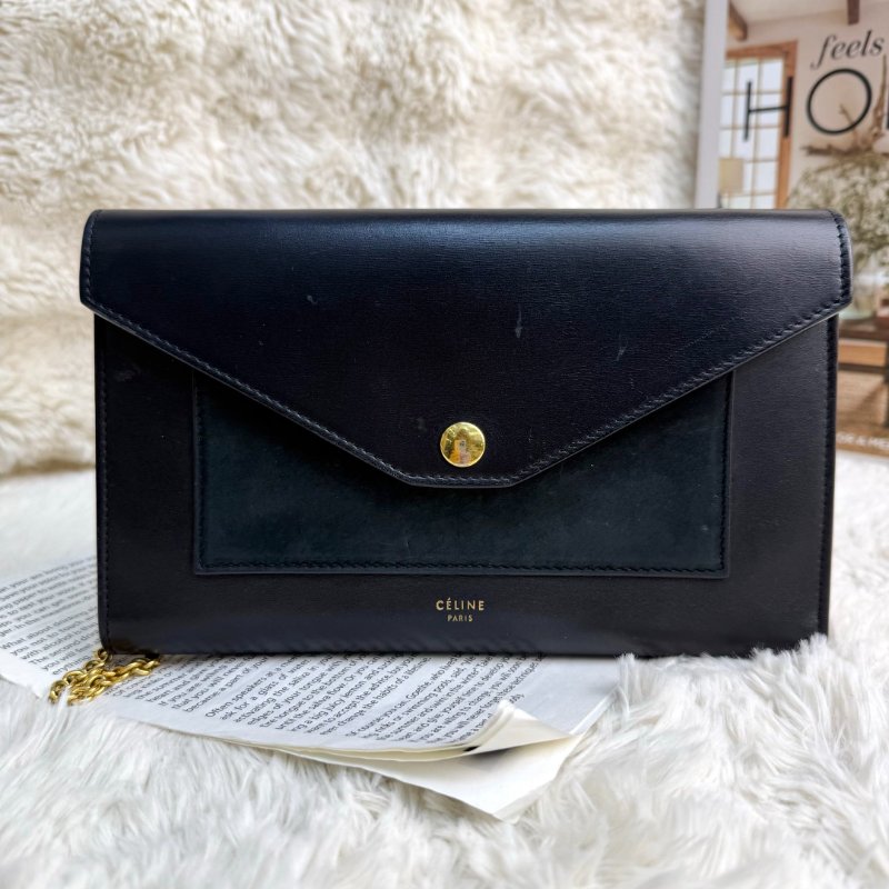 Celine瑟琳Pocket woc鏈條信封包-1