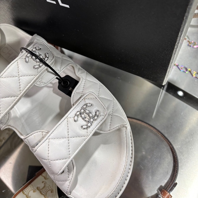 全配件🌟Chanel 白色雙C涼拖鞋｜Classic Trend CT精品｜台北東區實體-1