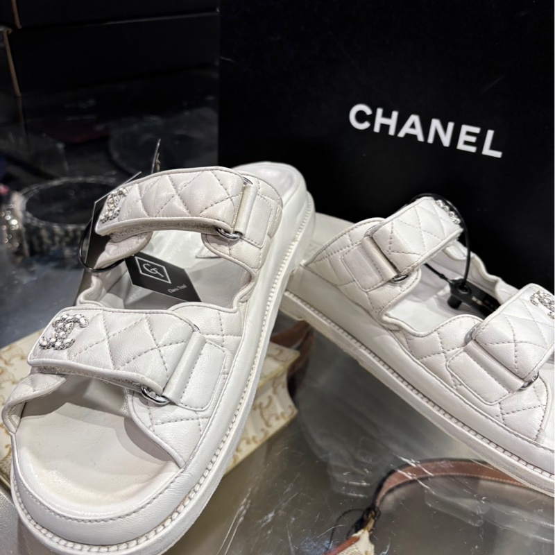全配件🌟Chanel 白色雙C涼拖鞋｜Classic Trend CT精品｜台北東區實體-2
