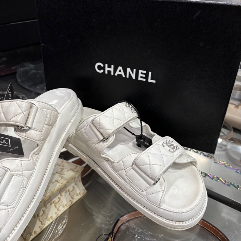 全配件🌟Chanel 白色雙C涼拖鞋｜Classic Trend CT精品｜台北東區實體-3