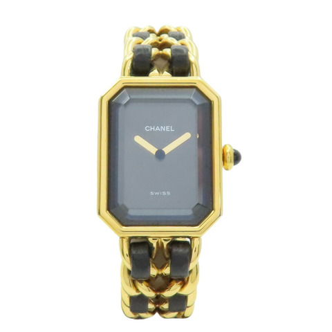 黑色錶盤 鍍金 皮革錶帶 Premiere S 腕錶【CHANEL 香奈兒】 H0001
