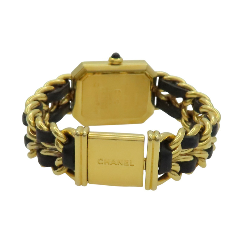 黑色錶盤 鍍金 皮革錶帶 Premiere S 腕錶【CHANEL 香奈兒】 H0001-2