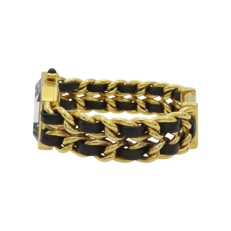 黑色錶盤 鍍金 皮革錶帶 Premiere S 腕錶【CHANEL 香奈兒】 H0001-6