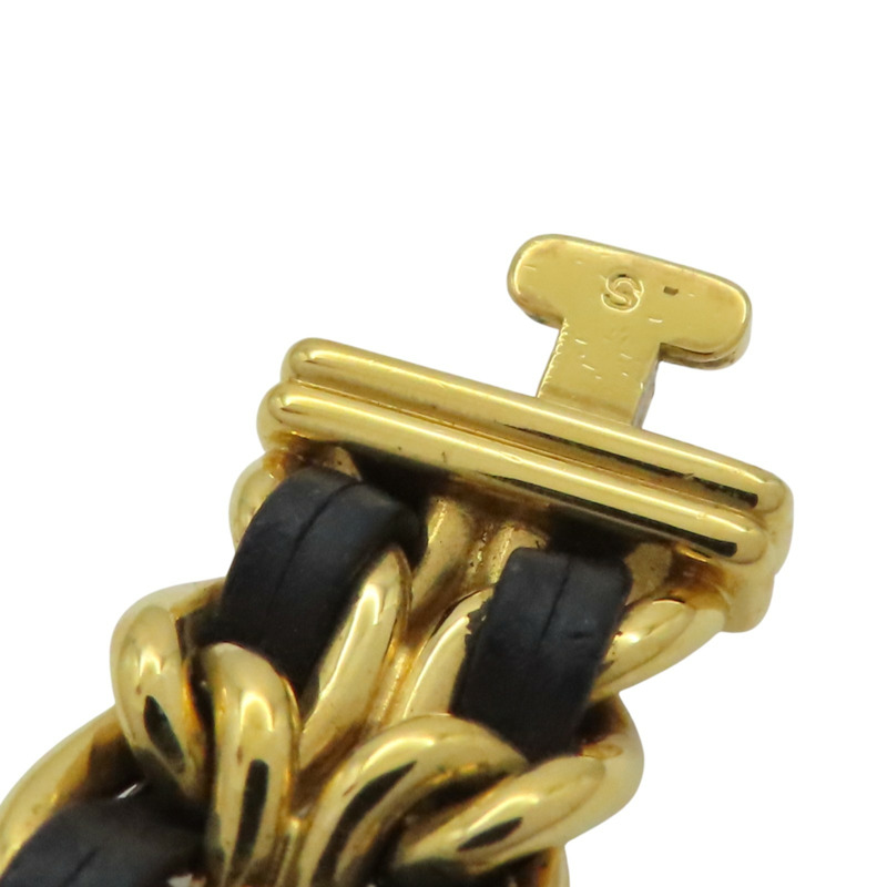 黑色錶盤 鍍金 皮革錶帶 Premiere S 腕錶【CHANEL 香奈兒】 H0001-10