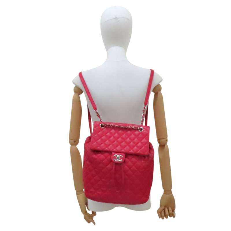 紅色 菱格紋 羊皮 Urban Spirit 後背包【CHANEL 香奈兒】 A91122-6