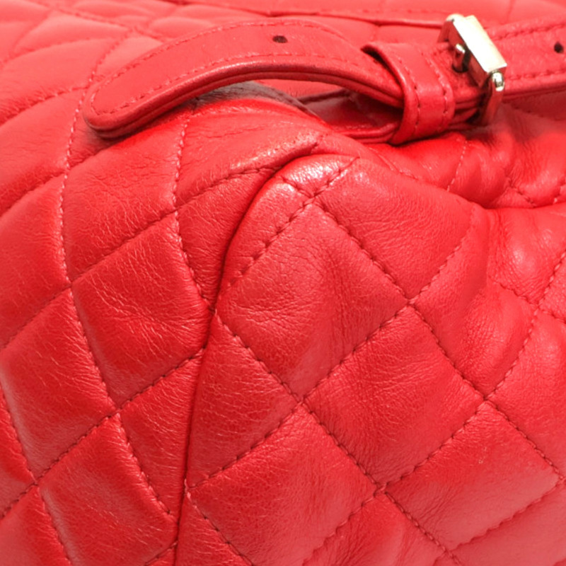 紅色 菱格紋 羊皮 Urban Spirit 後背包【CHANEL 香奈兒】 A91122-11