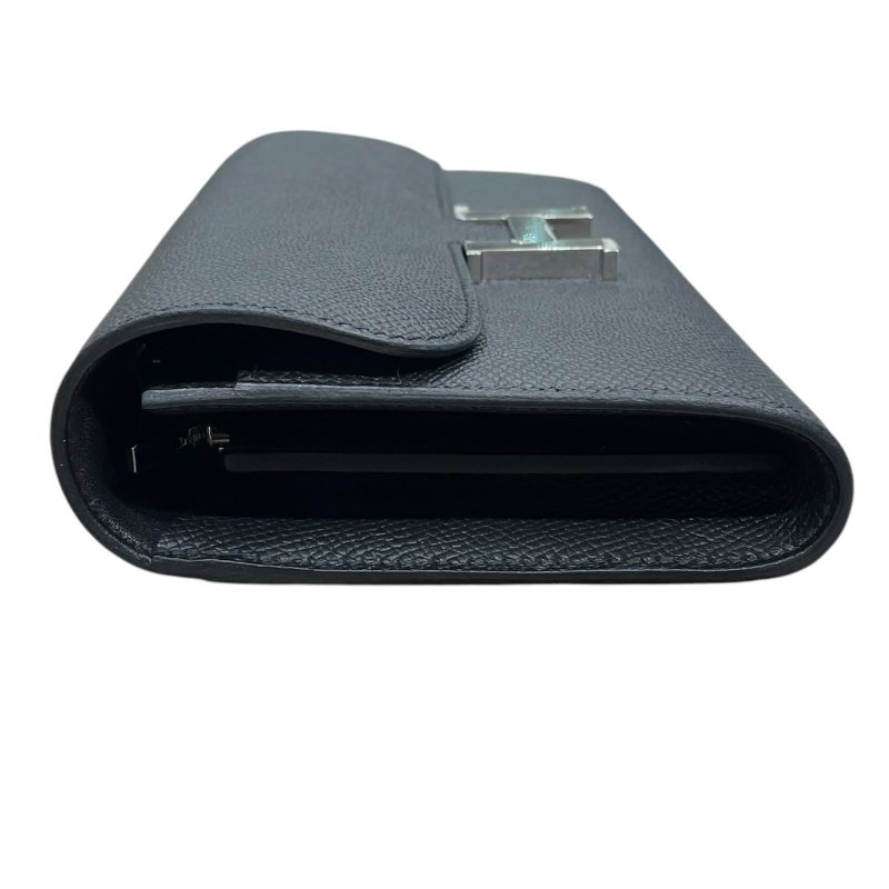 HERMES 愛馬仕 CONSTANCE TOGO 康康可背式長夾 EPSOM 黑色 銀釦-3