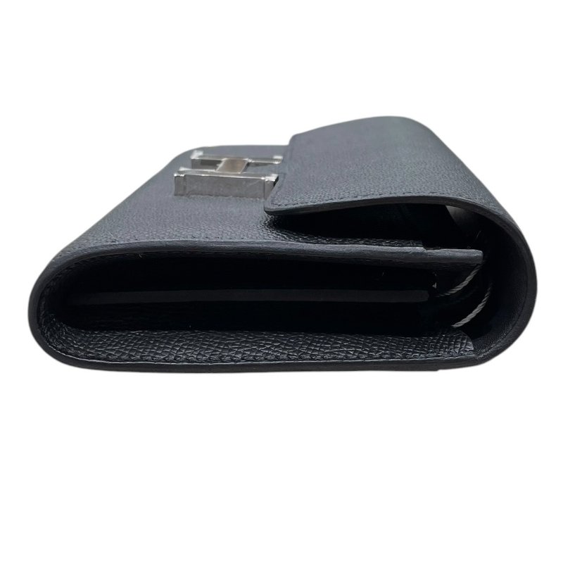 HERMES 愛馬仕 CONSTANCE TOGO 康康可背式長夾 EPSOM 黑色 銀釦-4