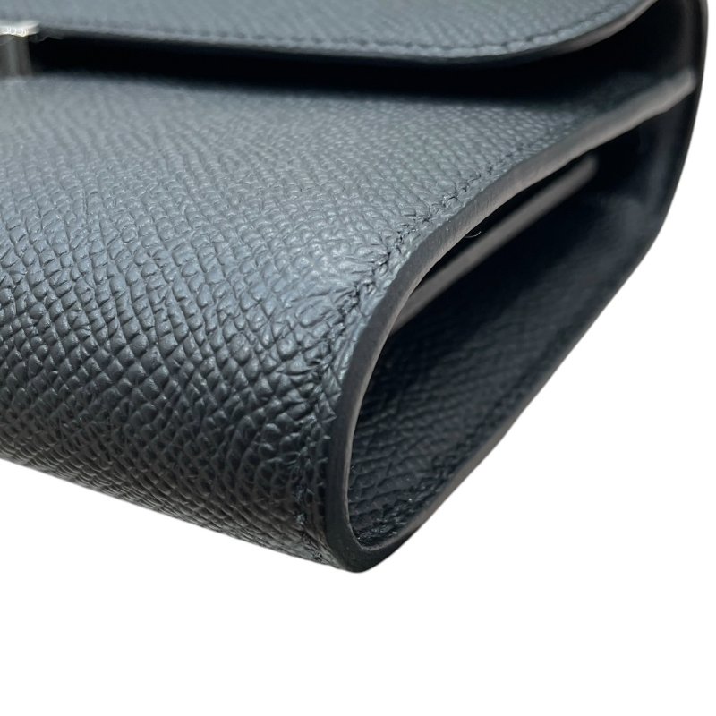 HERMES 愛馬仕 CONSTANCE TOGO 康康可背式長夾 EPSOM 黑色 銀釦-7