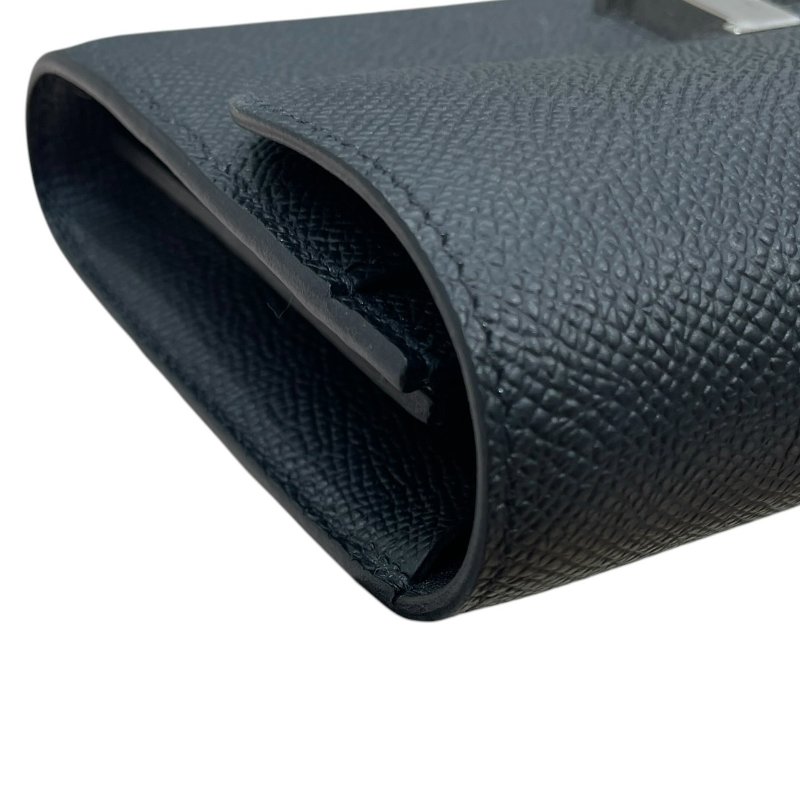 HERMES 愛馬仕 CONSTANCE TOGO 康康可背式長夾 EPSOM 黑色 銀釦-8