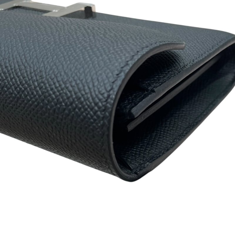 HERMES 愛馬仕 CONSTANCE TOGO 康康可背式長夾 EPSOM 黑色 銀釦-9