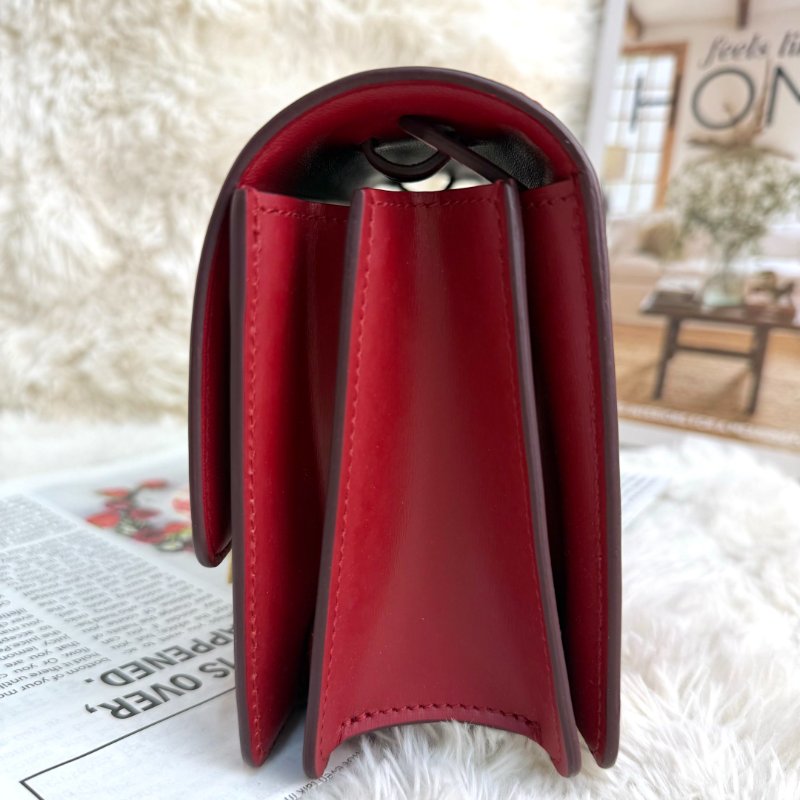 CELINE Classic Box 紅色 牛皮 小號 金扣-2