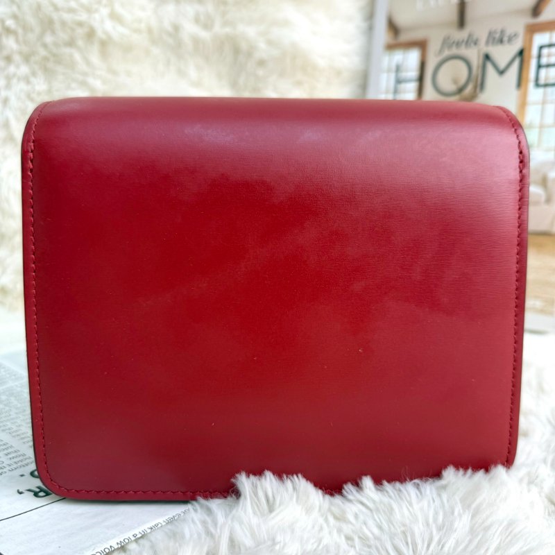 CELINE Classic Box 紅色 牛皮 小號 金扣-3