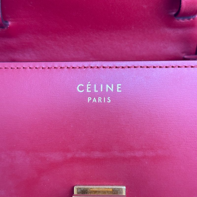 CELINE Classic Box 紅色 牛皮 小號 金扣-7