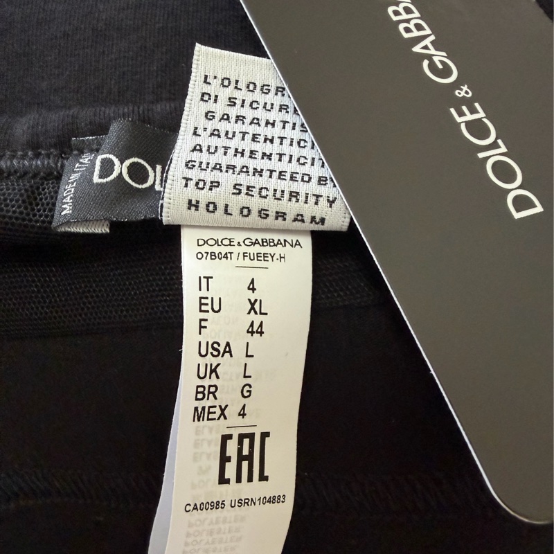 100）Dolce & Gabbana 經典 Logo 織帶黑色吊帶上衣 L-XL可穿-6