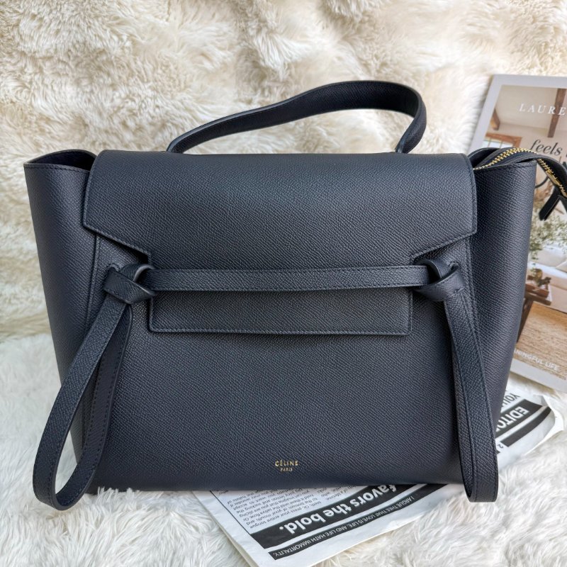 CELINE Belt 深藍色 荔枝牛皮 mini 鯰魚包-1