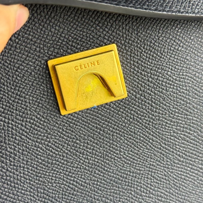 CELINE Belt 深藍色 荔枝牛皮 mini 鯰魚包-7