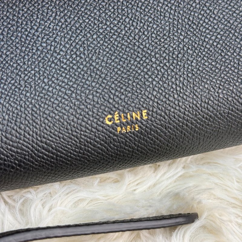 CELINE Belt 深藍色 荔枝牛皮 mini 鯰魚包-8