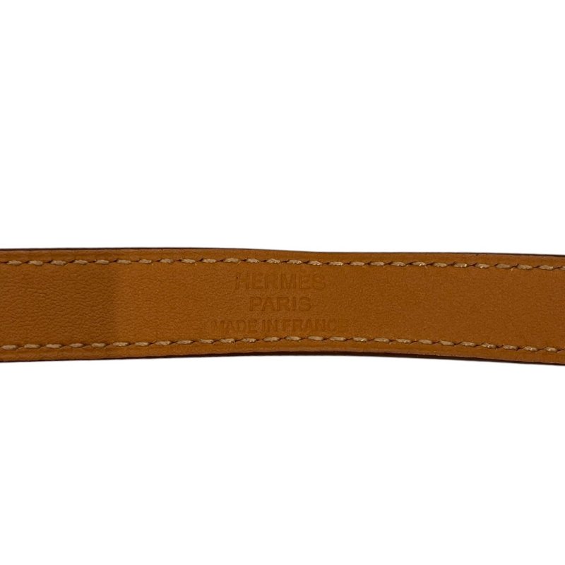 HERMES 愛馬仕 MINI KELLY DOUBLE TOUR 雙圈凱莉手環 皮革 金棕色 銀釦-7