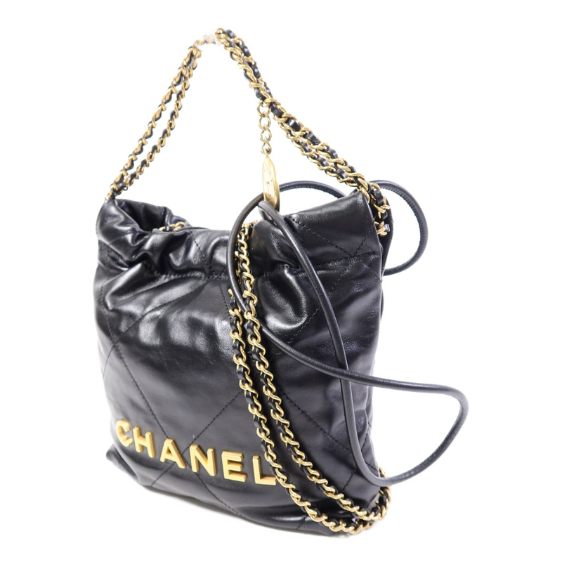 CHANEL 牛皮皮革Chanel 22 Mini鏈帶肩背袋-2