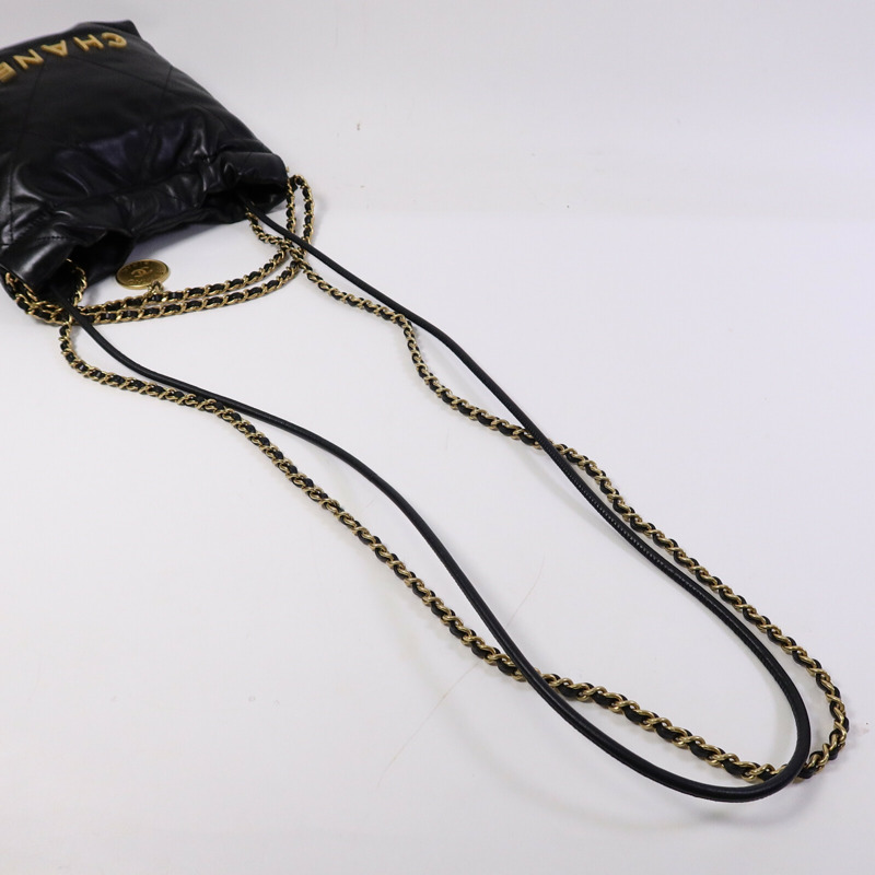 CHANEL 牛皮皮革Chanel 22 Mini鏈帶肩背袋-9