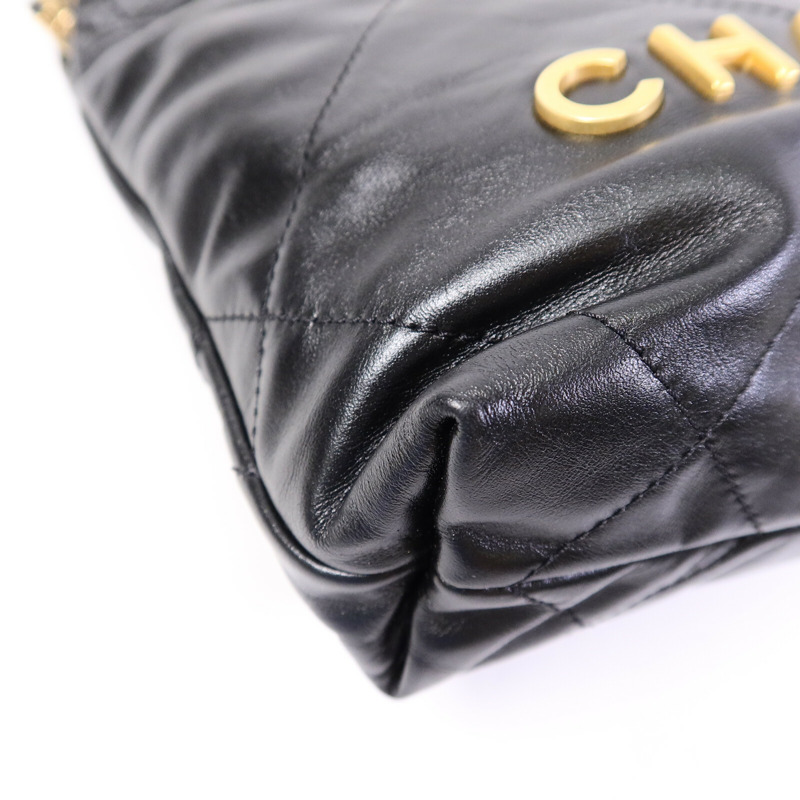 CHANEL 牛皮皮革Chanel 22 Mini鏈帶肩背袋-11