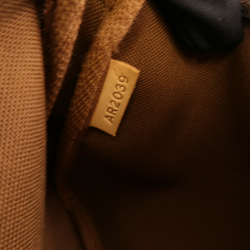 LOUIS VUITTON Monogram Pochette Accessoires金扣手挽袋棕色-8